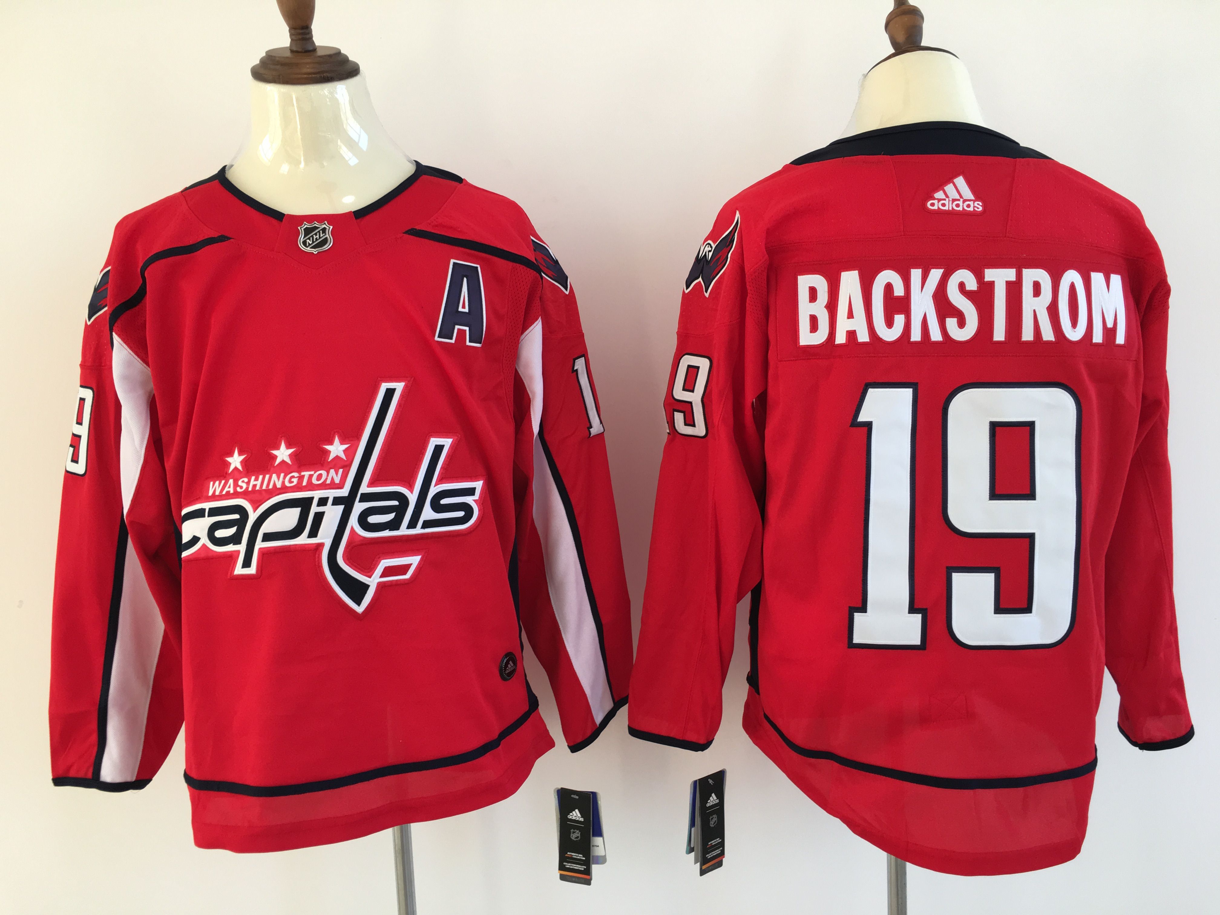 Men Washington Capitals 19 Backstrom red Adidas Hockey Stitched NHL Jerseys